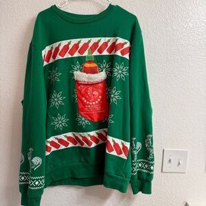 Sriracha Hot Sauce Ugly Christmas Sweater Sweatshirt Size XXL